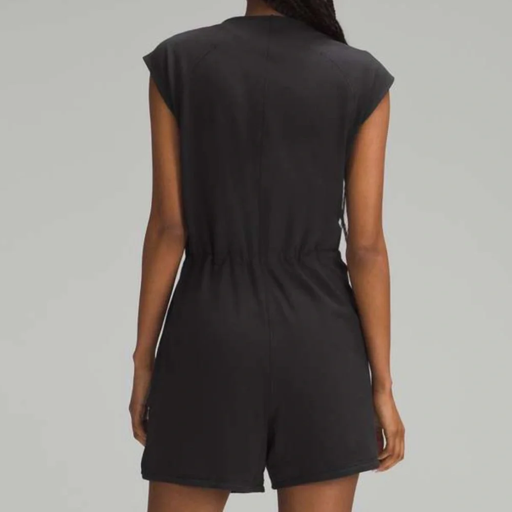 Lululemon Athletica French Terry v-neck romper Black Size 2 - Picture 2 of 15